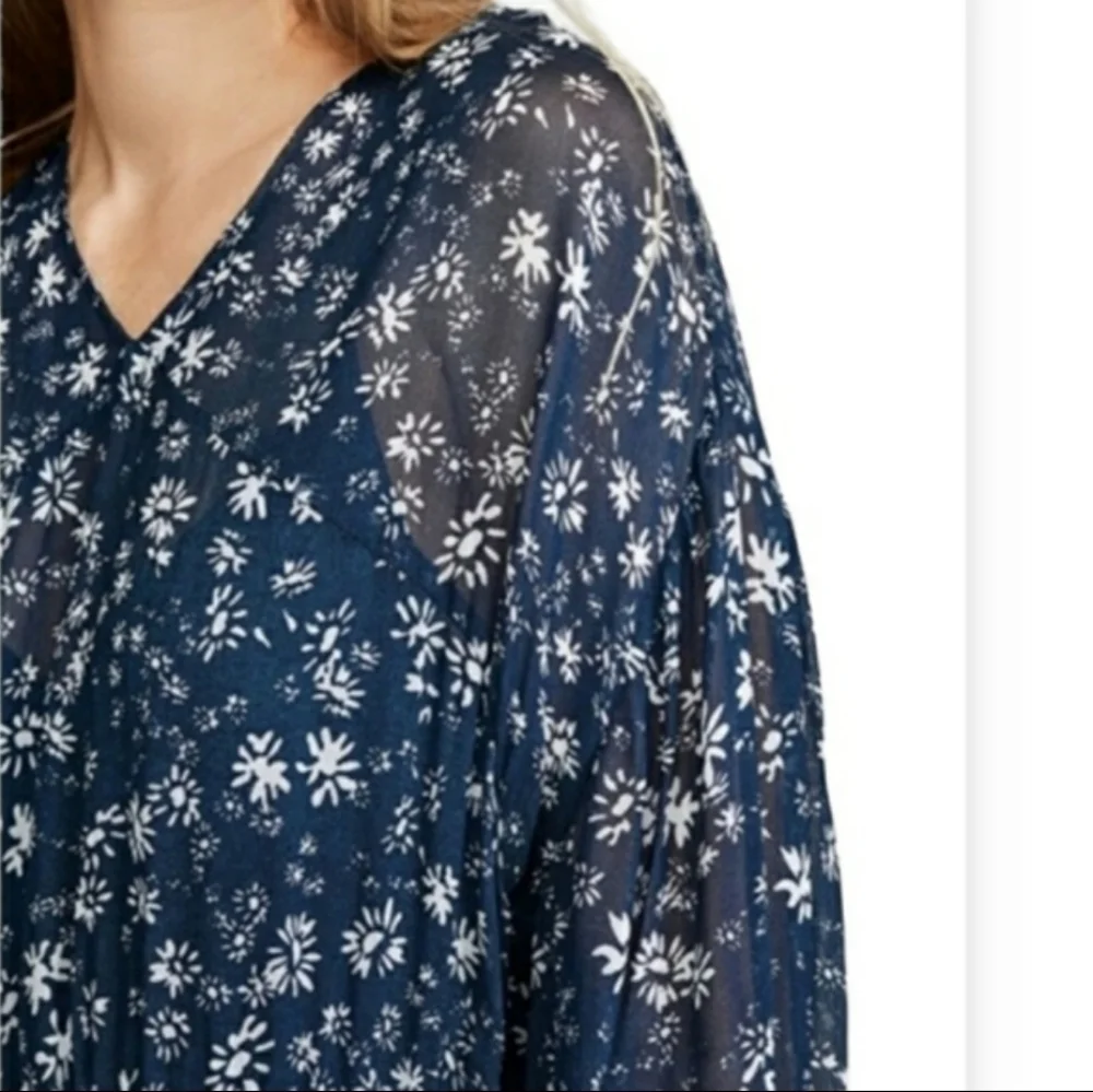 Free People Long Sleeve Floral Midi Dress